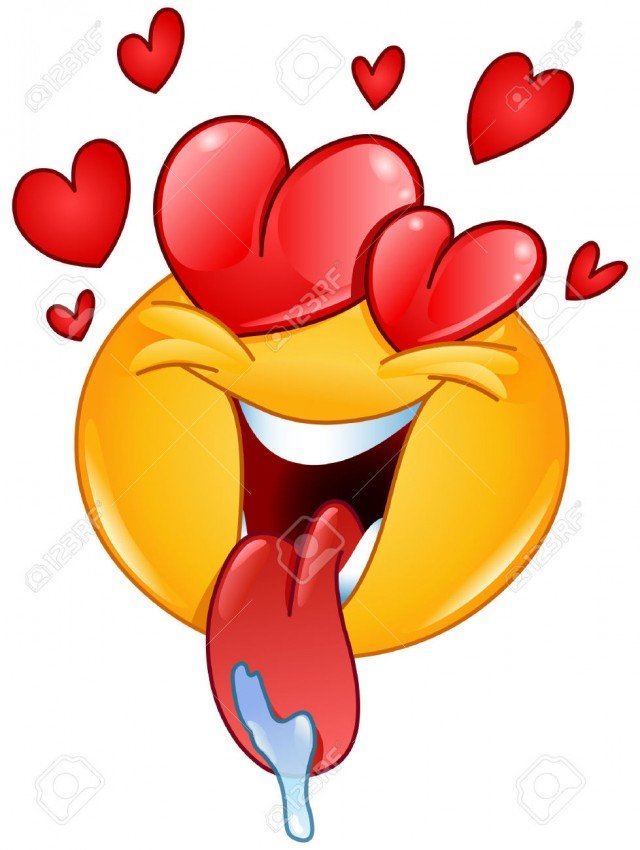 36617998_In_love_emoticon_with_hearts_and_tongue_out_drooling_Stock_Photo