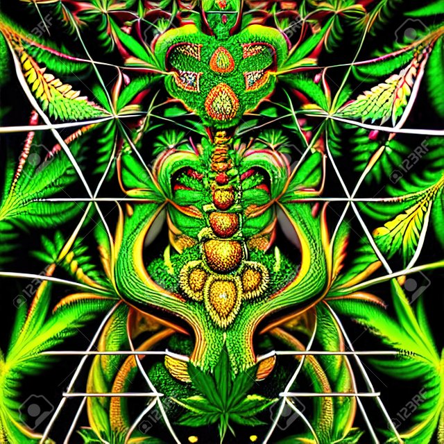 Illustration Abstract Cannabis Trip. High Quality Illustration Stock Photo,  Picture and Royalty Free Image. Image 192893073.