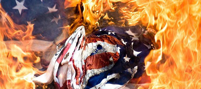 burning-american-flag