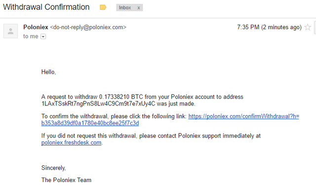 QUE.com.Poloniex.Bitcoin.Withdraw.twofactorauthentication.confirmation.email