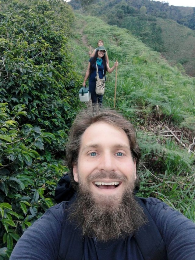 Bajando de Proyecto Buena vista por el cafetal.