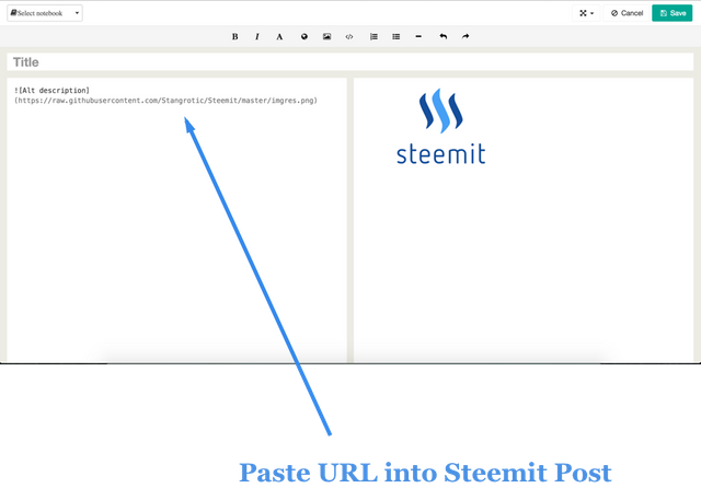 Paste into Steemit