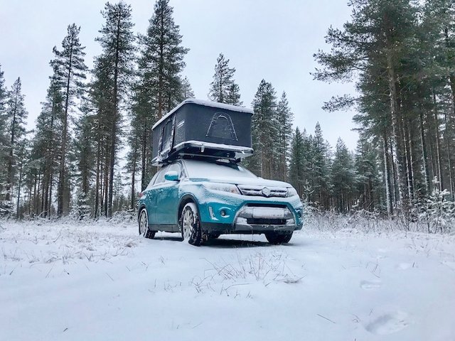 Erster_Schnee_Suzuki_Vitara_Finnland_Reise_zum_Nordkapp