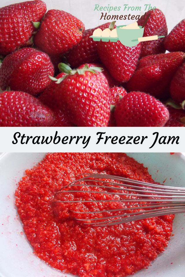 whole strawberries and freezer jam