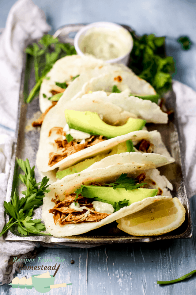 chicken tacos on baking sheet