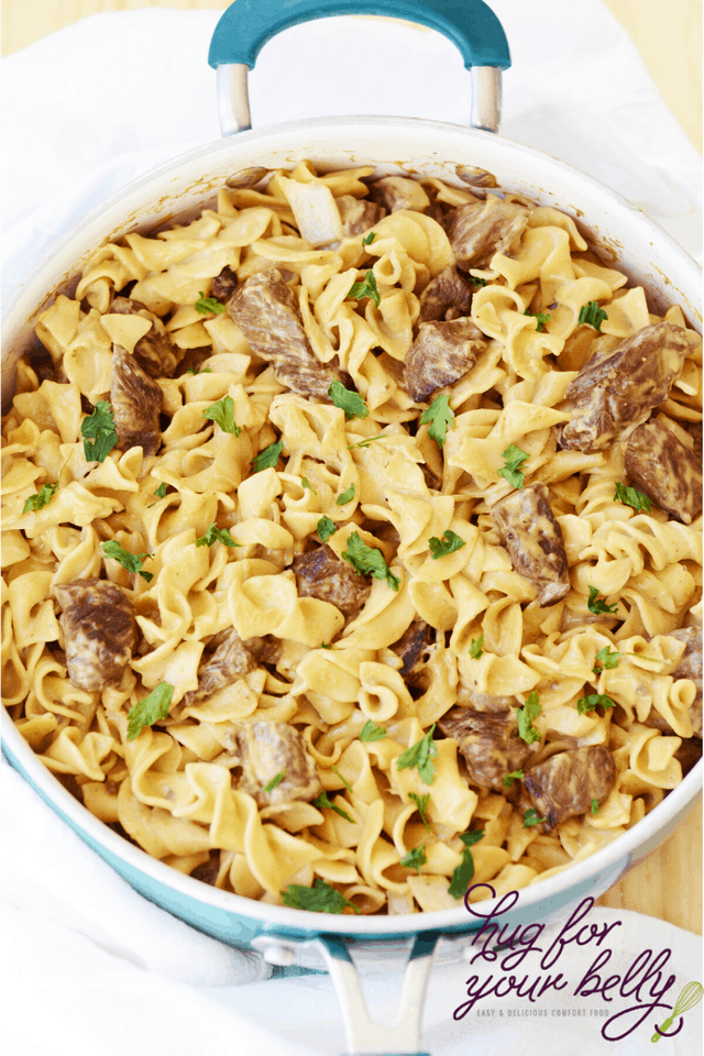 finished beef stroganoff