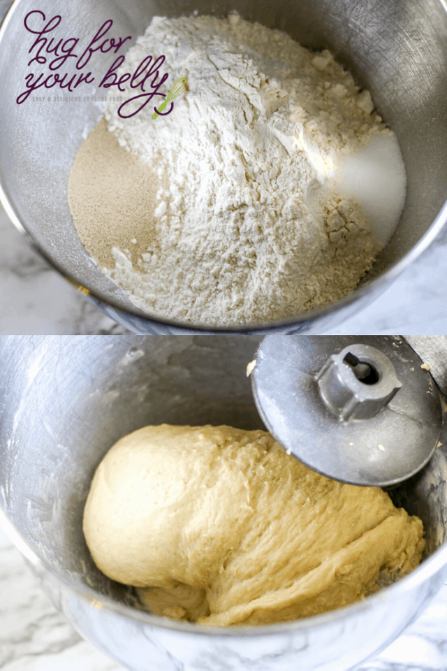 kneading challah bread dough