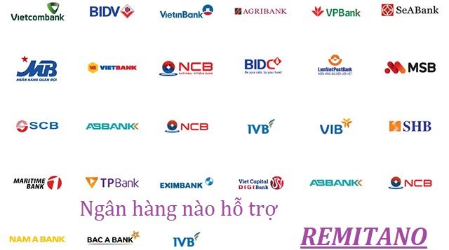 ngân hàng hỗ trợ nạp rút tiền trên remitano