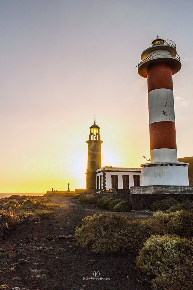 Lighthouses in sunset