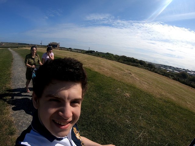 Me overlooking the Coastal path with my Mother and Sister in the background (My Little brother is in the pram)