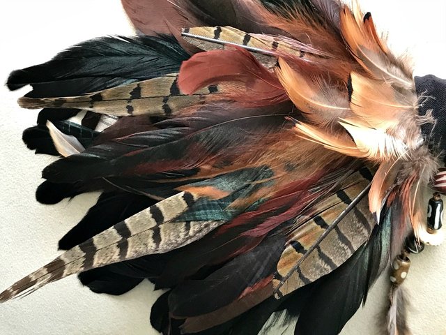 smudge fan pheasant feathers sage front .jpg