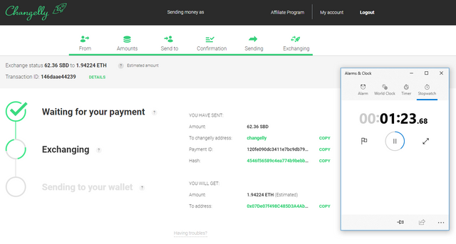 payment sent sbd to eth with timer changelly.png
