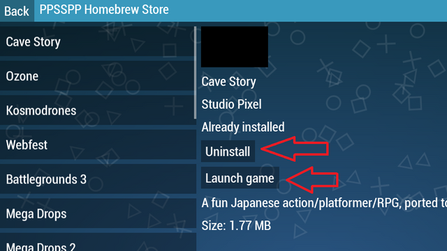 ppsspp homebrew store