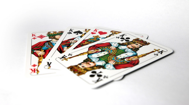 Four cards on the table