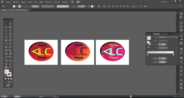 14 renk farklılıklarını logomuzu kopyalarayak ve üzerinde gradient tool ile çalışarak değiştiriyoruz.jpg