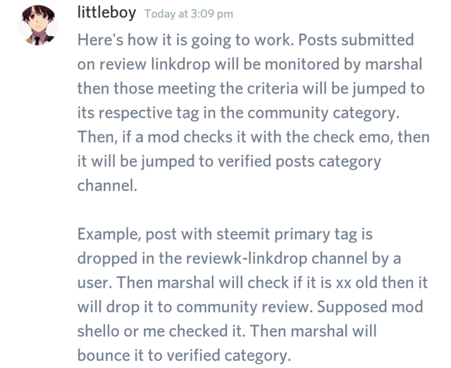 Marshal Steem Moderation Discord Bot Sorting Post Links Into Channels Feature Steemit