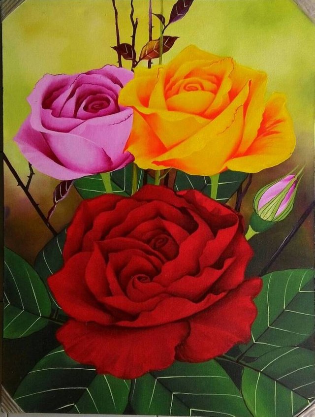 Baru 30 Lukisan Bunga Rose Simple  Ares Gambar