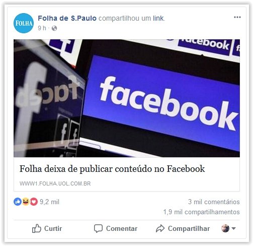 Folha abandona Facebook