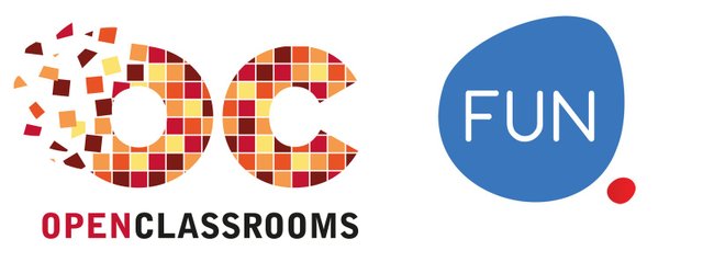 Logos OpenClassRooms et Fun-Mooc