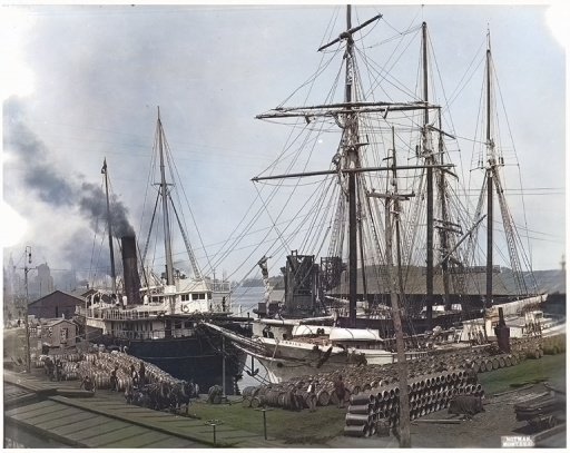 Harbor Montreal 1900. Colorized..jpg