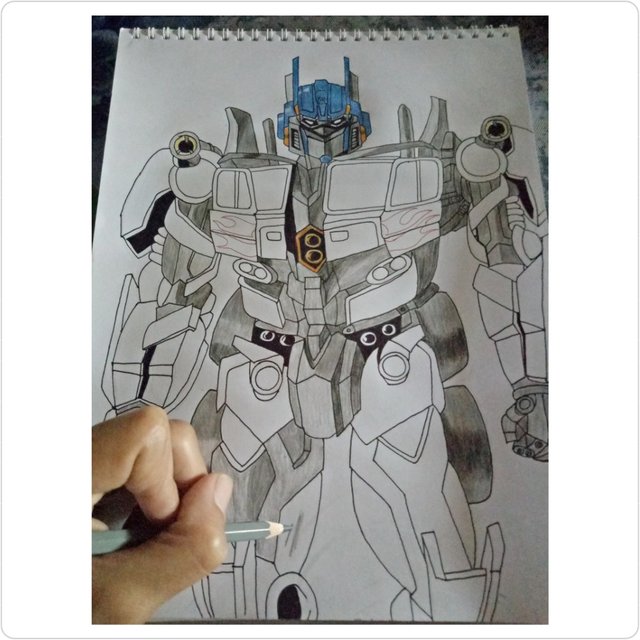 optimus prime face pencil drawing