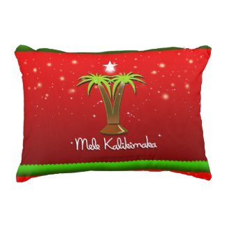 Mele Kalikimaka Palm Tree for Xmas Decorative Pillow