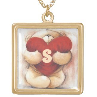 Monogram S LuvNBear™ Heart NAME LUV Love Jewelry