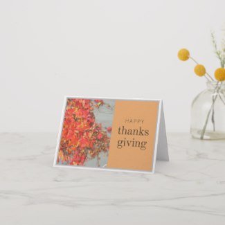 Vibrant Autumn Leaves Happy Thanksgiving Card