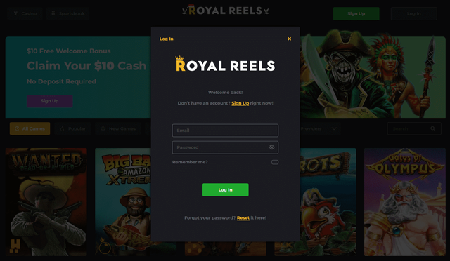 royal reels casino login