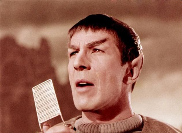 Spock with a cellphone