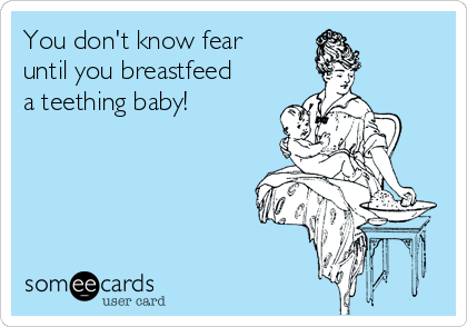 Teething and deals breastfeeding