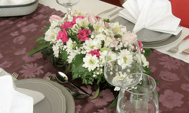 Flowers on the dining table