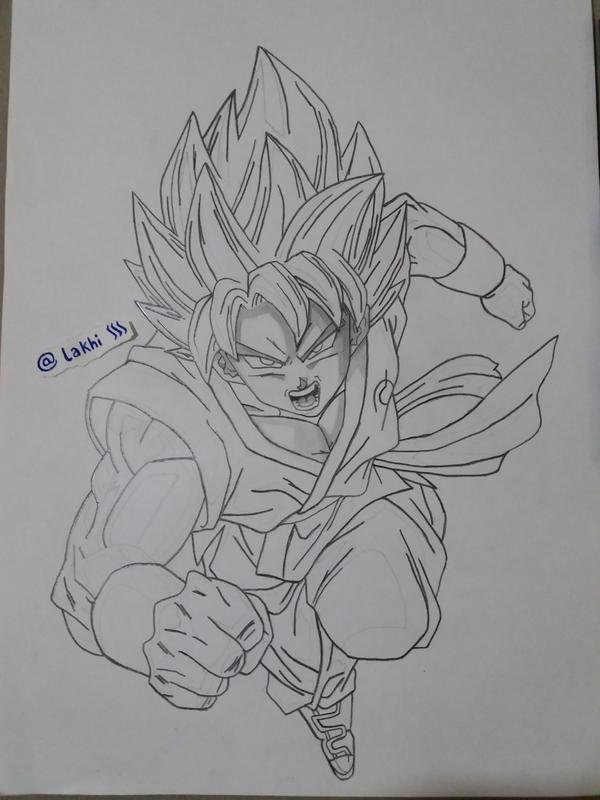 Line art Goku Drawing Dragon Ball Super Saiyan, goku, white, face