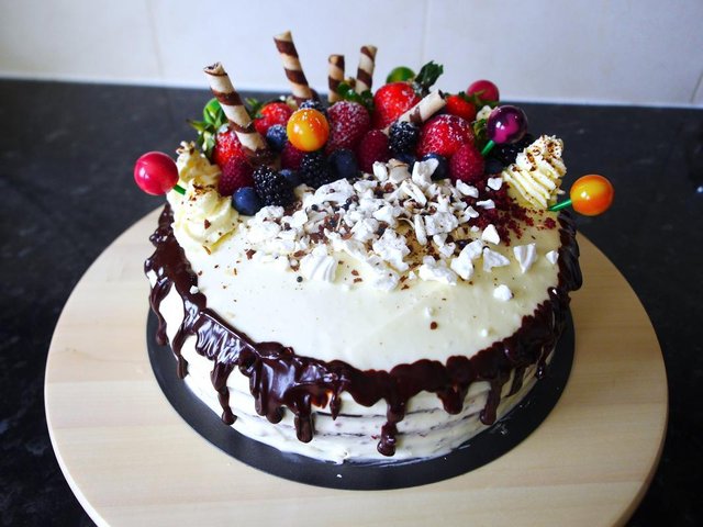 Red Velvet Doberge Cake With Cheesecake Custard Recipe