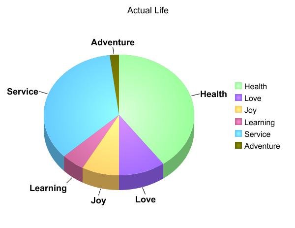 Actual Life pie chart