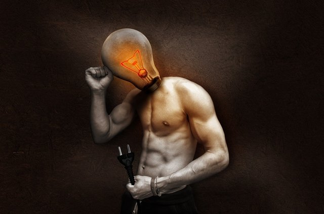 guy with lightbulb for head