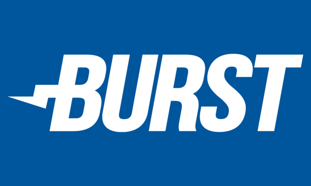 Burst Logo - white on blue