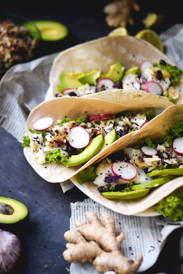Asian Fish Tacos With Black Sesame Slaw Recipe Food Photo Shoot Steemit