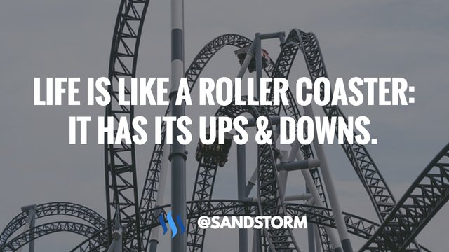 Quote Of The Day 224 Life Is Like A Roller Coaster It Has Its Ups Downs Steemit