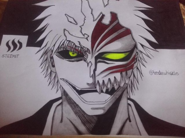 bleach ichigo mask drawing