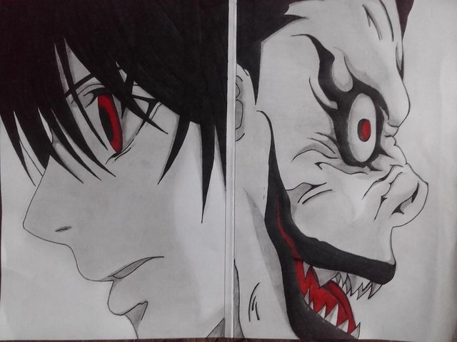 Anime Drawing "Light Yagami & Ryuk" Note) Steemit