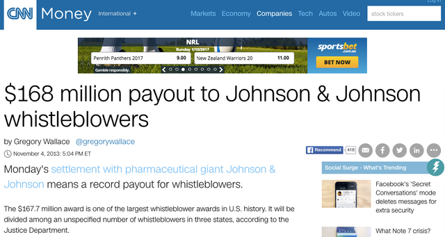 CNN Money Johnson & Johnson $168 Million Whistle.png