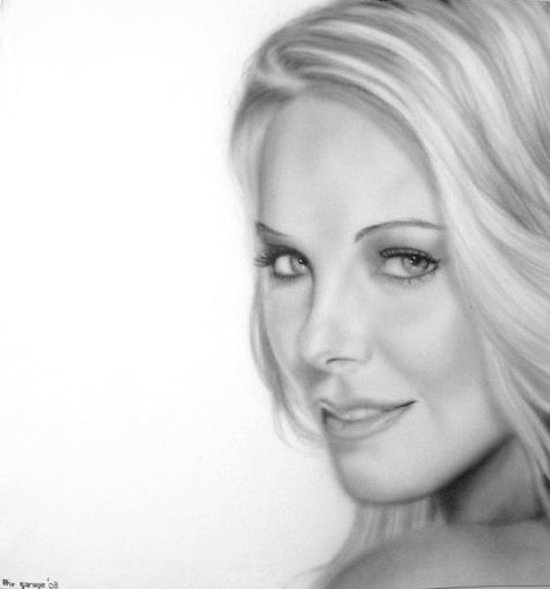 Charlize Theron Airbrush Portrait