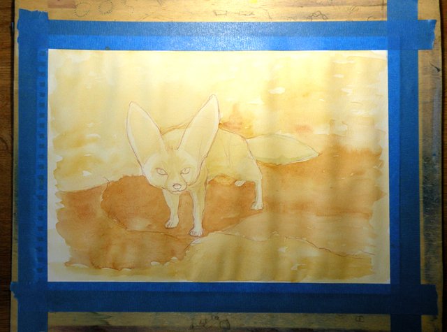 Fennec in watercolor