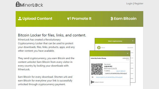 Minerlock Earn Bitcoin By Locking You Files Links And Content - 