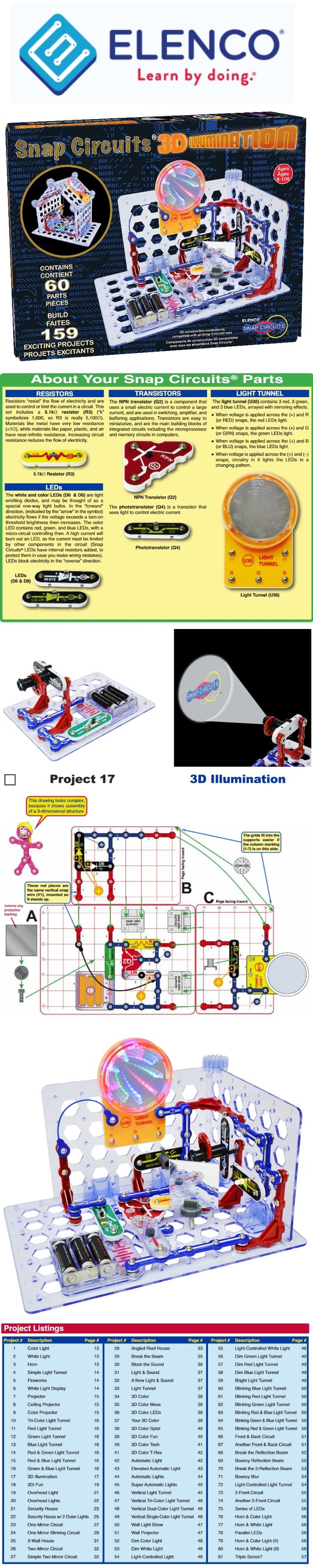 Snap Circuits 3d Illumination Exciting Electronic Projects For