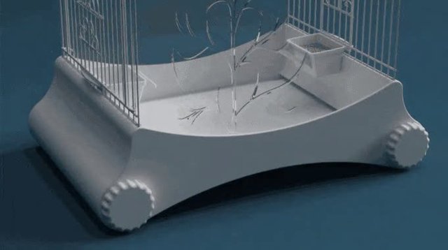 Self cleaning shop bird cage