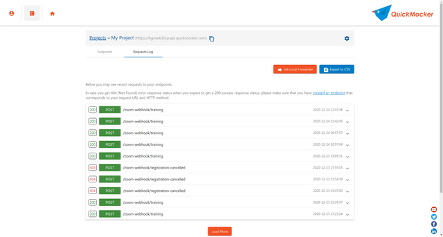 requests log