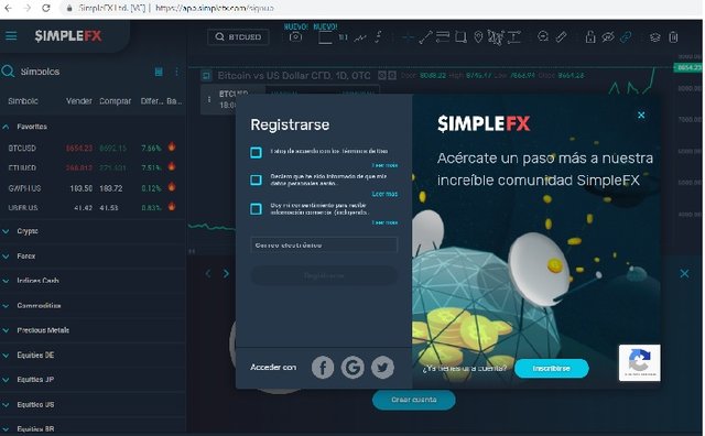 SIMPLEFX creation account
