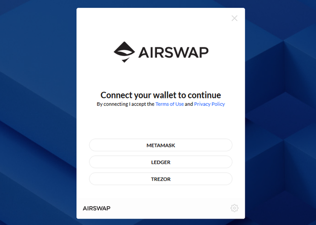 AirSwap connect wallet